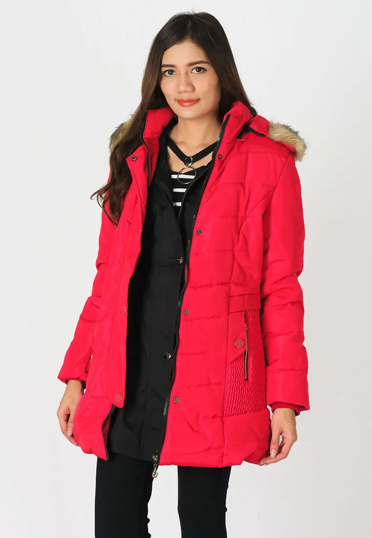 เสื้อโค้ทดาวน์บุขนหนาพิเศษ - Windproof Thick Chevron Down Coat