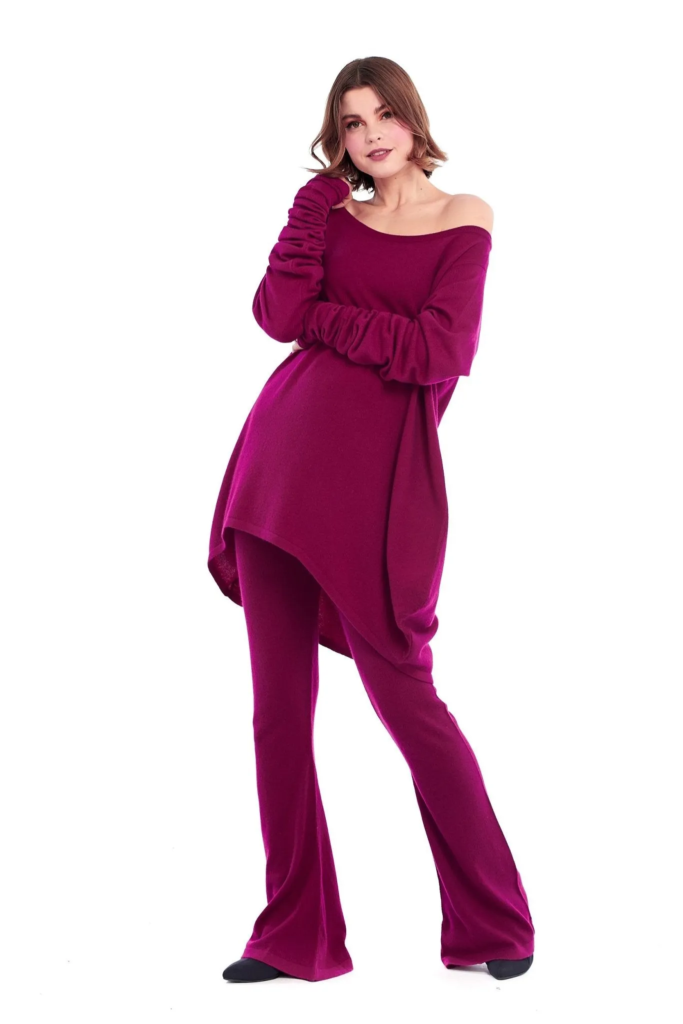 100% CASHMERE SOUL YOGA PANTS MULBERRY