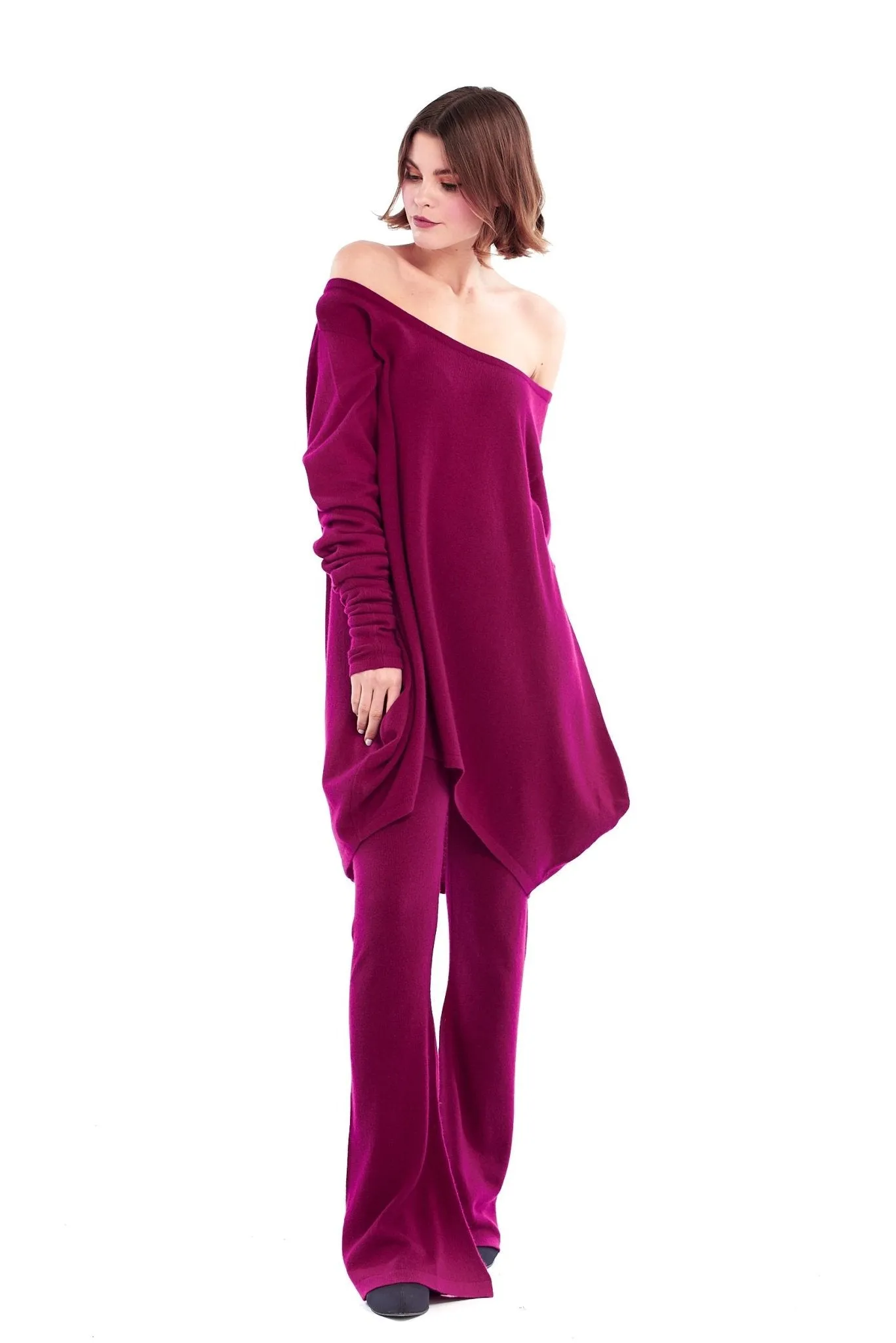 100% CASHMERE SOUL YOGA PANTS MULBERRY