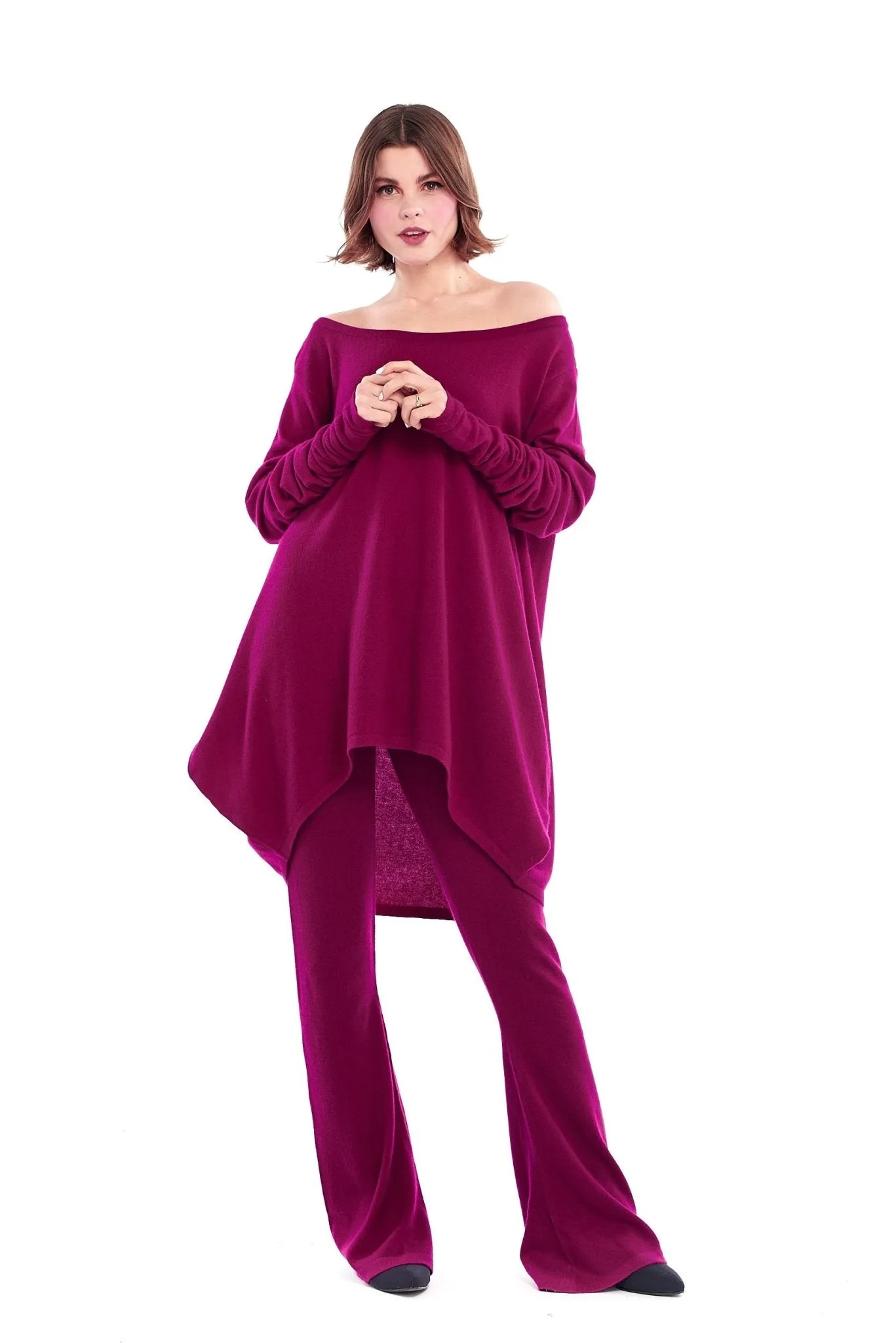 100% CASHMERE SOUL YOGA PANTS MULBERRY