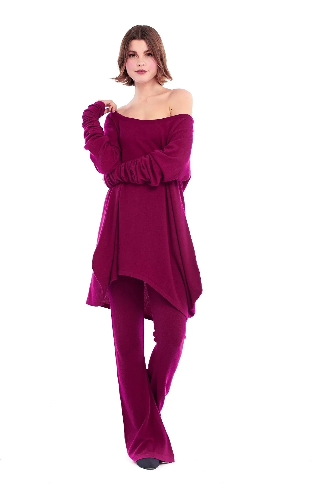 100% CASHMERE SOUL YOGA PANTS MULBERRY