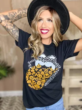 45813   Caren Pumpkin Rocker Lips Graphic T-Shirt