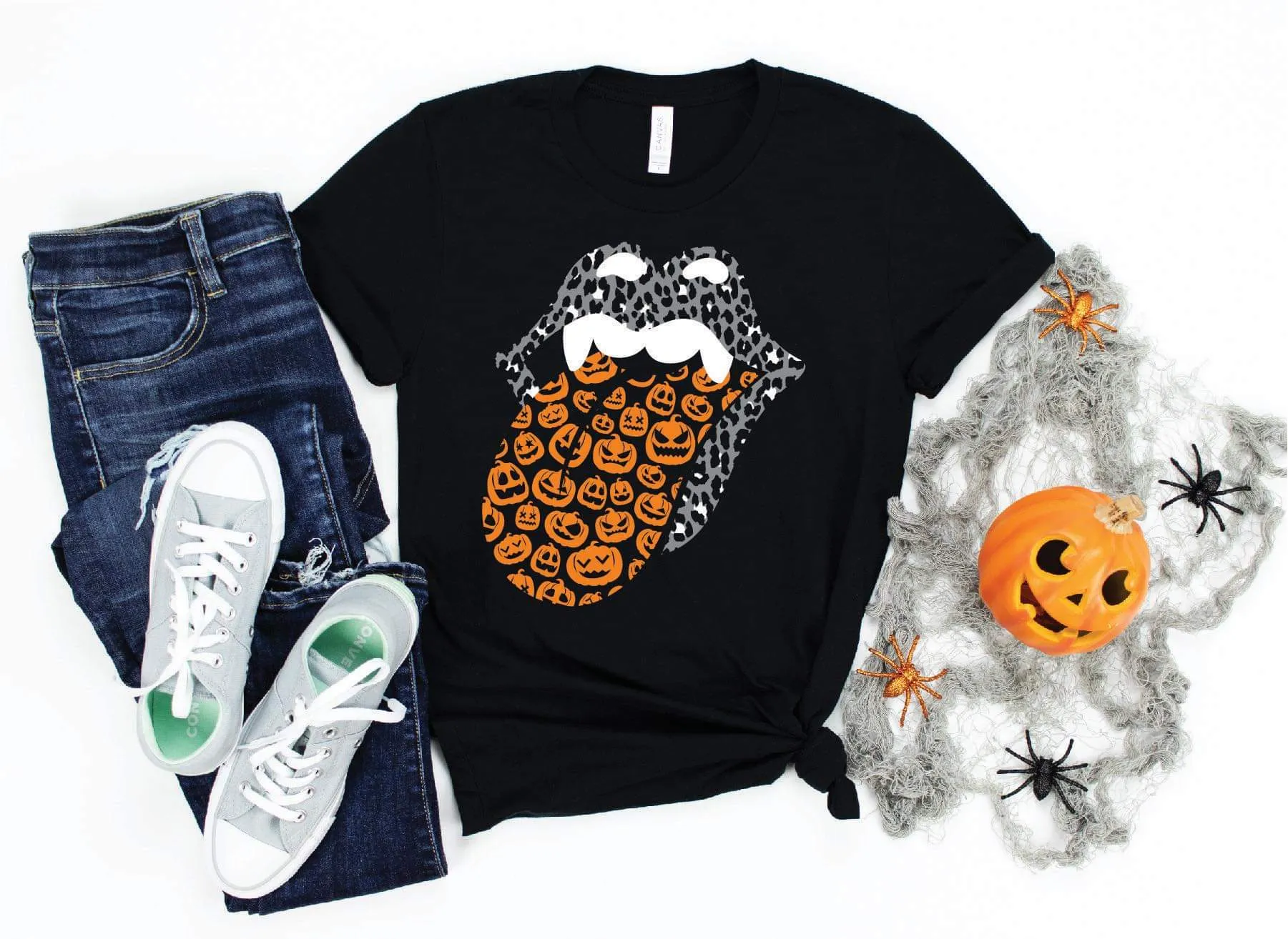 45813   Caren Pumpkin Rocker Lips Graphic T-Shirt