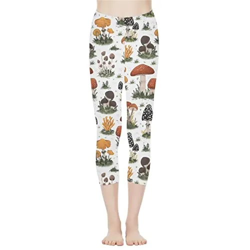 AFPANQZ Mushroom Leggings for Womens Girls High Waist Leggings for Women Athletic Pants Tummy Control Butt Lift Tight Yoga Pants Women's Outdoor Athletic Leggings Capri L