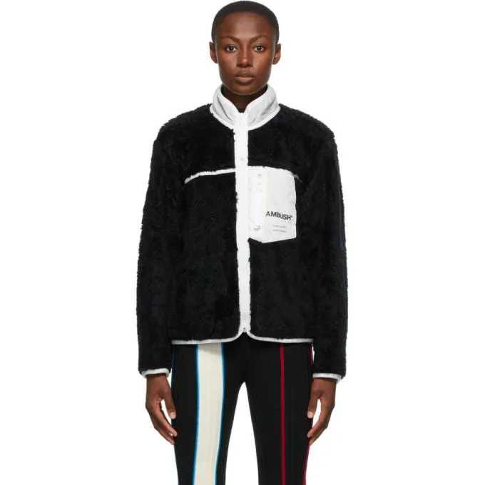Ambush Black Fleece Zip-Up Jacket
