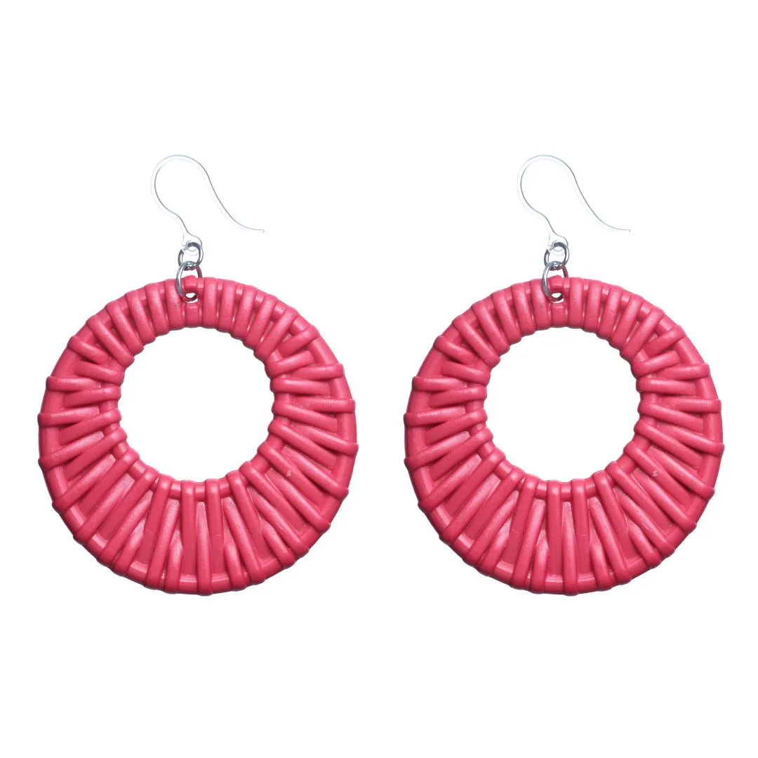 Beachy Hoop Dangles Hypoallergenic Earrings for Sensitive Ears Made with Plastic Posts