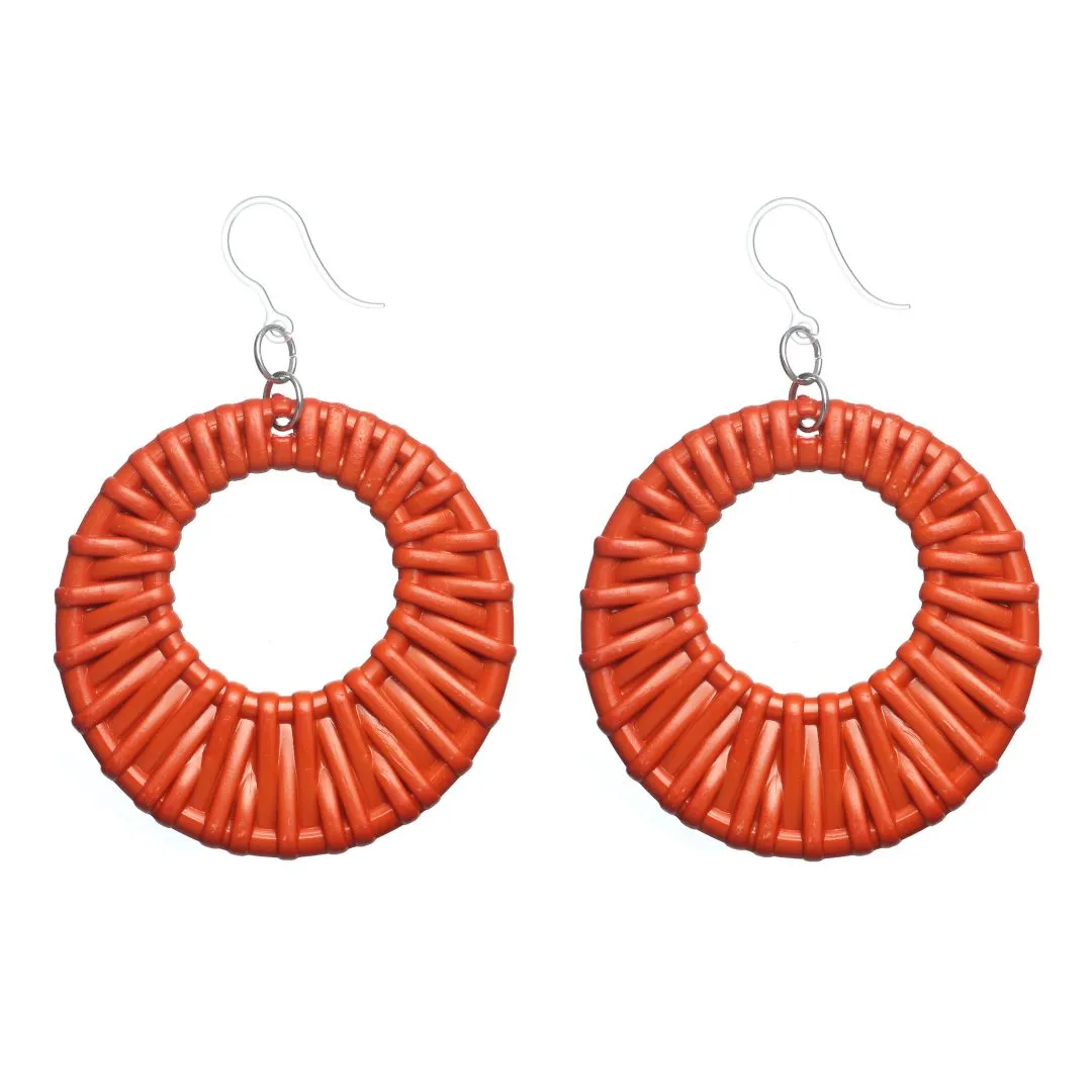 Beachy Hoop Dangles Hypoallergenic Earrings for Sensitive Ears Made with Plastic Posts