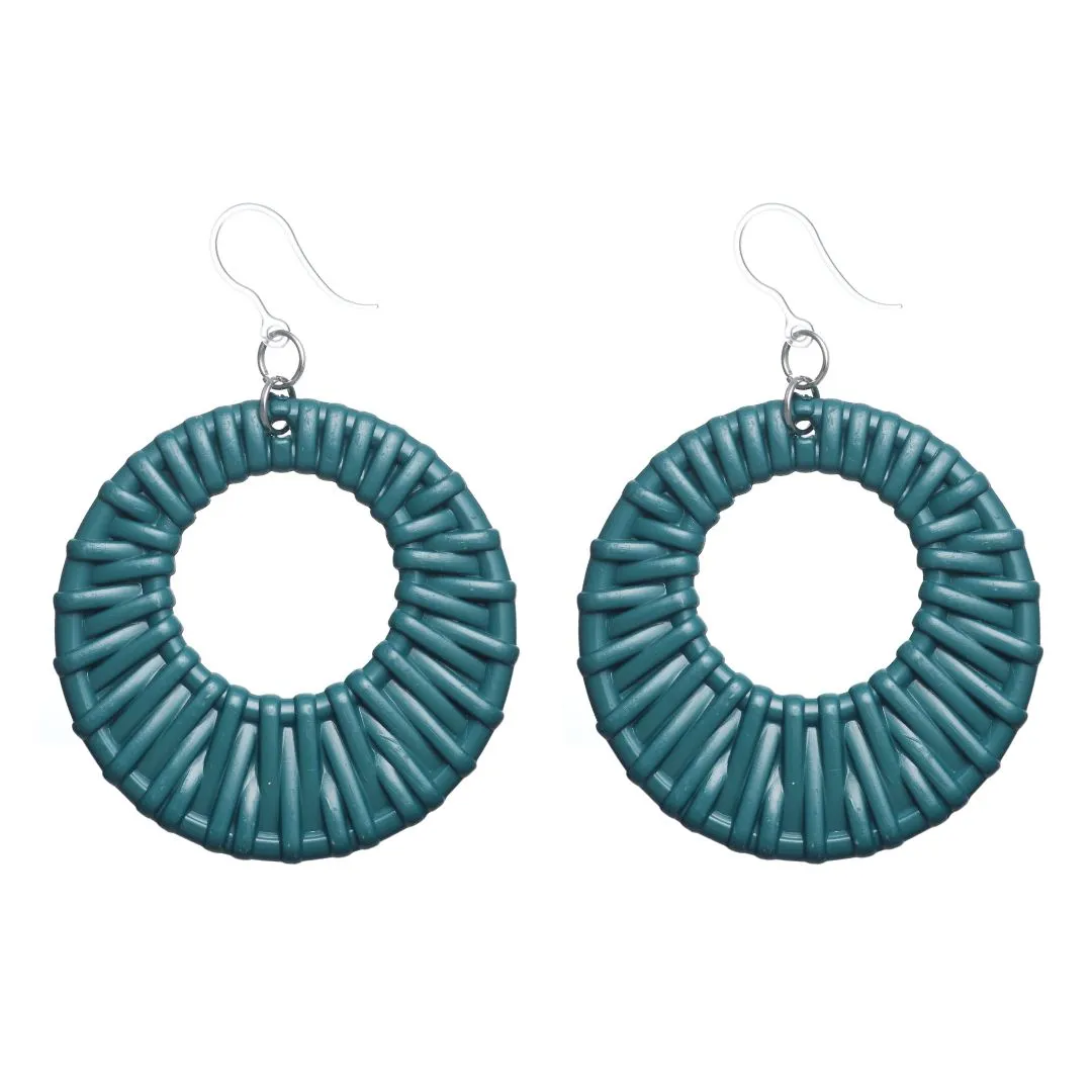Beachy Hoop Dangles Hypoallergenic Earrings for Sensitive Ears Made with Plastic Posts