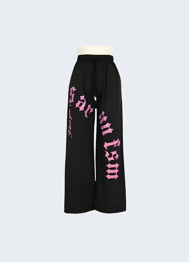 Black And Pink Cargo Pants
