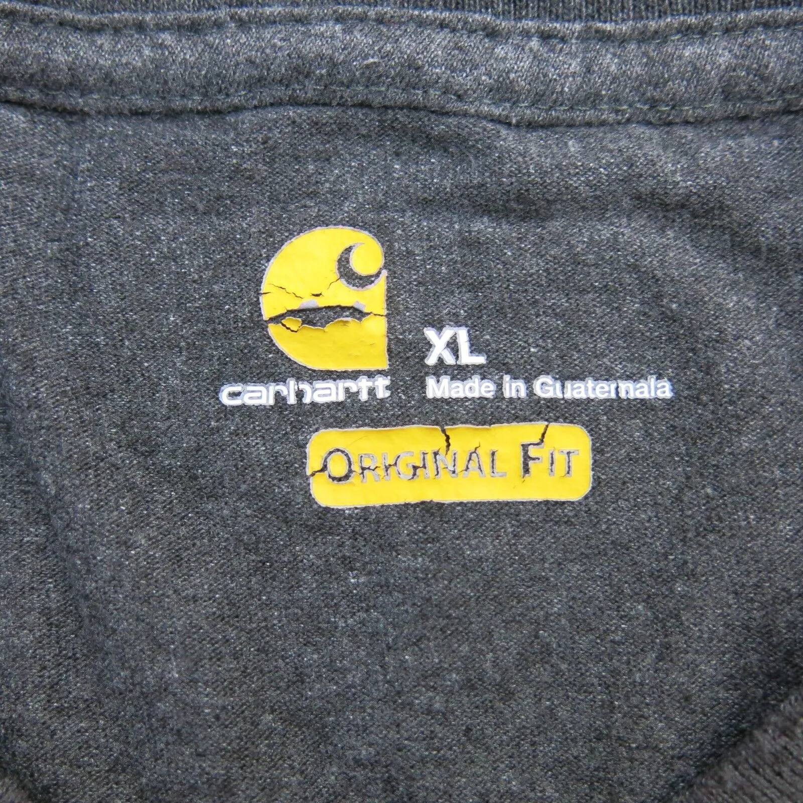 Carhartt Shirt Mens XL Gray Long Sleeve Tee Crew Neck Original Fit Casual Logo