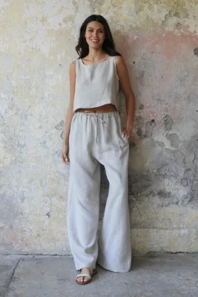 CHAKRA Beige Women's Linen Pants