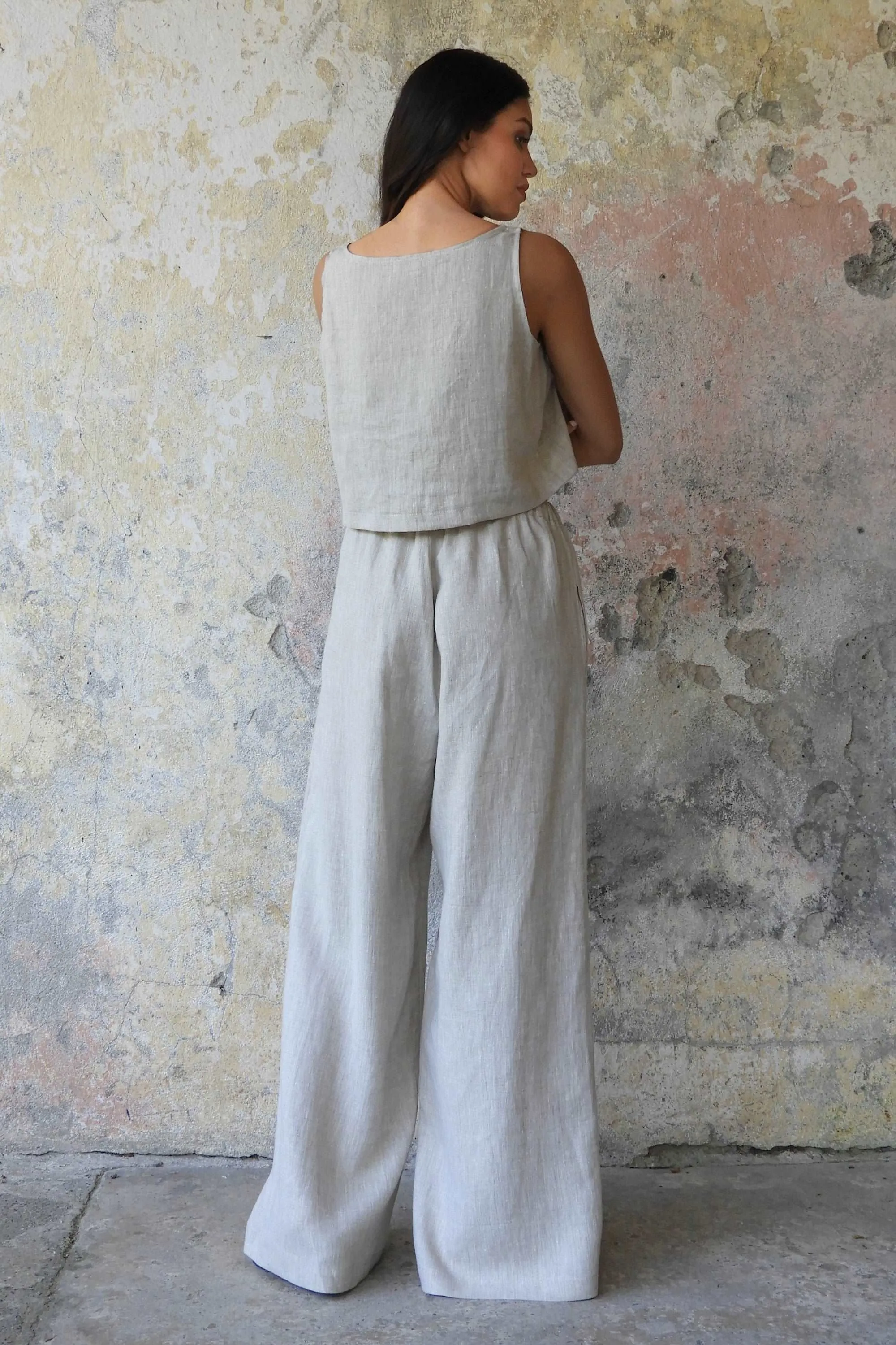 CHAKRA Beige Women's Linen Pants