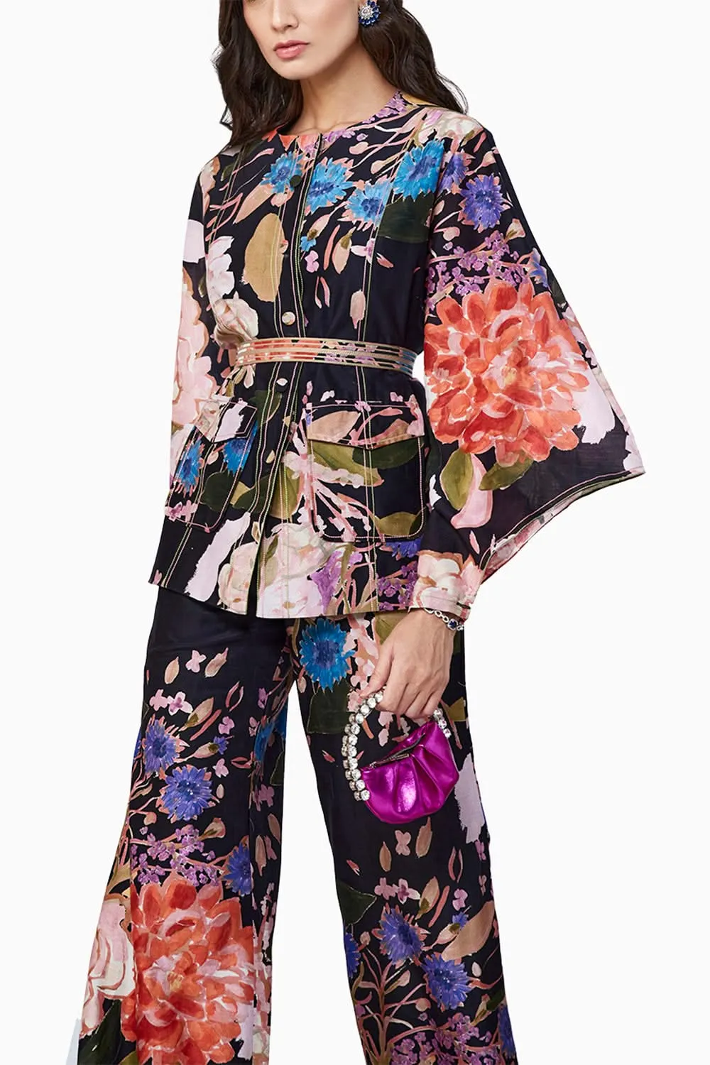 Corymbia Black Multicolored Pants Set