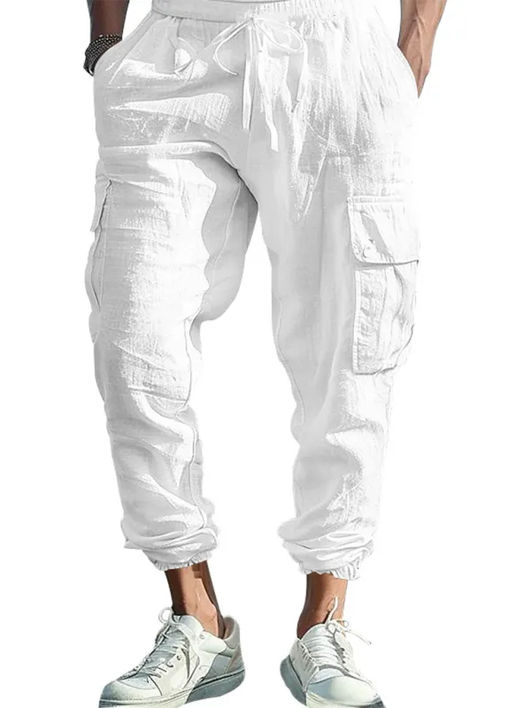 Cotton Joggers for Men Lightweight Beach Pants