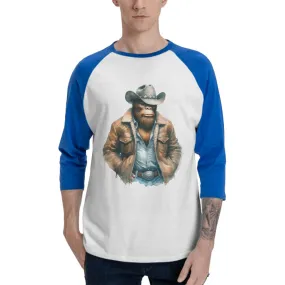 Cowboy Bigfoot, Sasquatch, 3/4 Sleeve Baseball Shirt