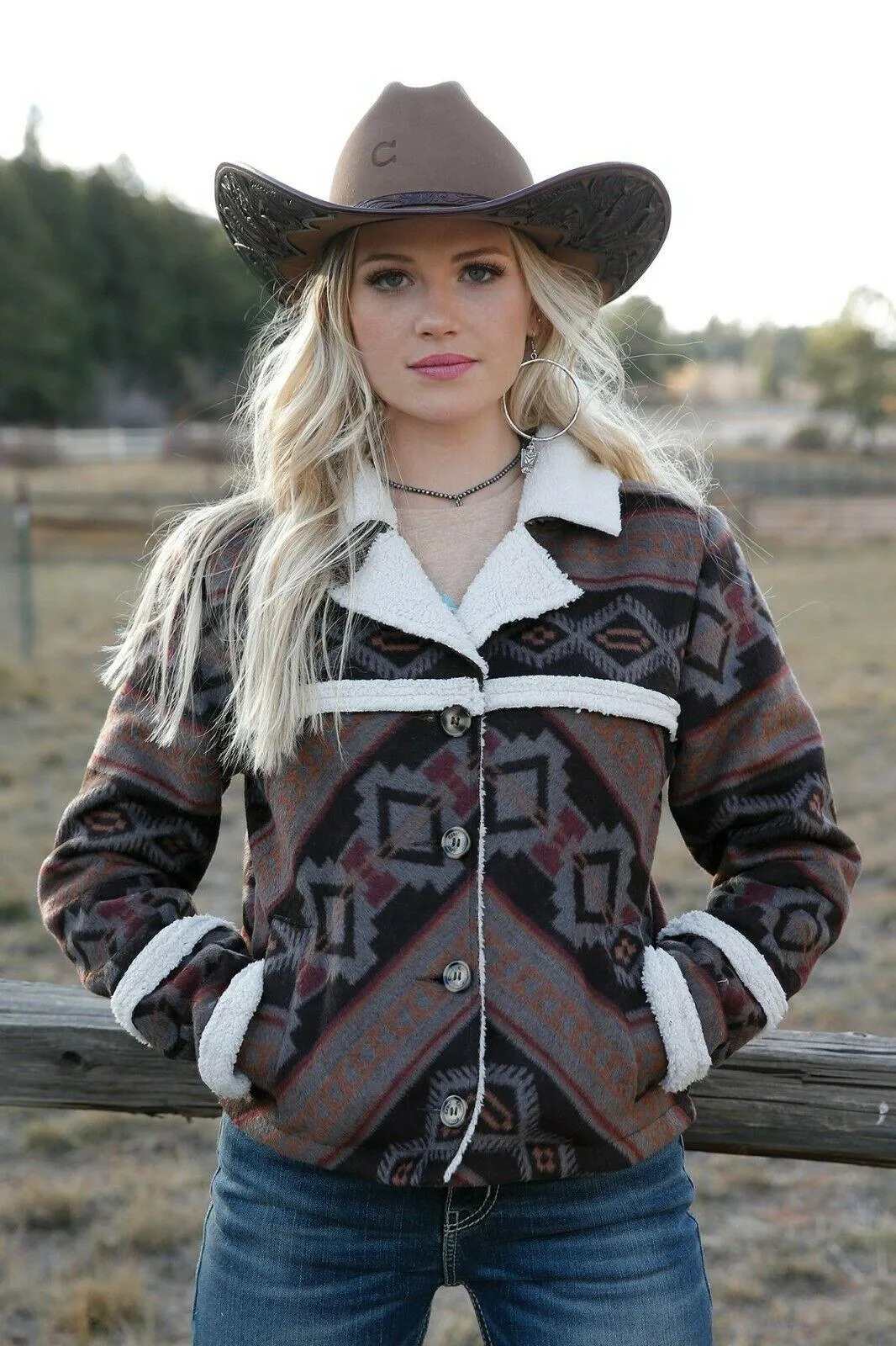 CRUEL GIRL WOMENS BROWN TRUCKER JACKET