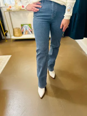 Denim Corduroy Straight Jeans