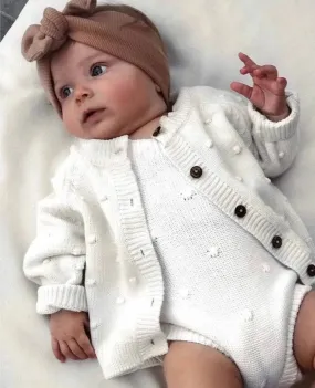 Dotted Cardigan - Cotton - Ivory