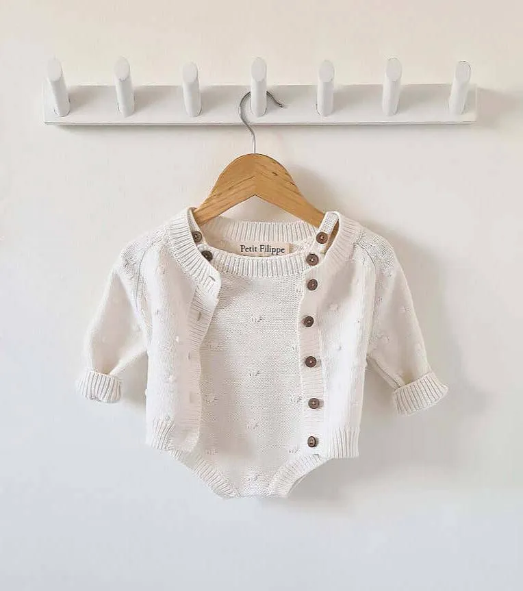 Dotted Cardigan - Cotton - Ivory