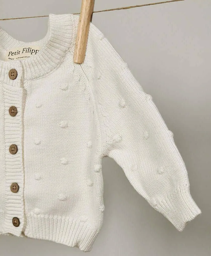 Dotted Cardigan - Cotton - Ivory