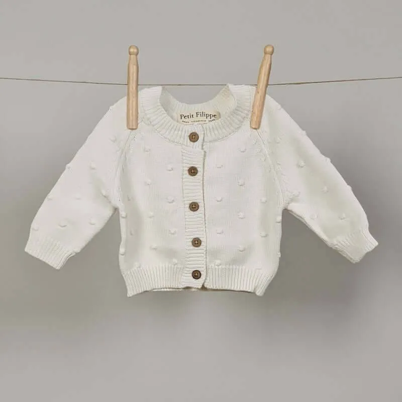 Dotted Cardigan - Cotton - Ivory