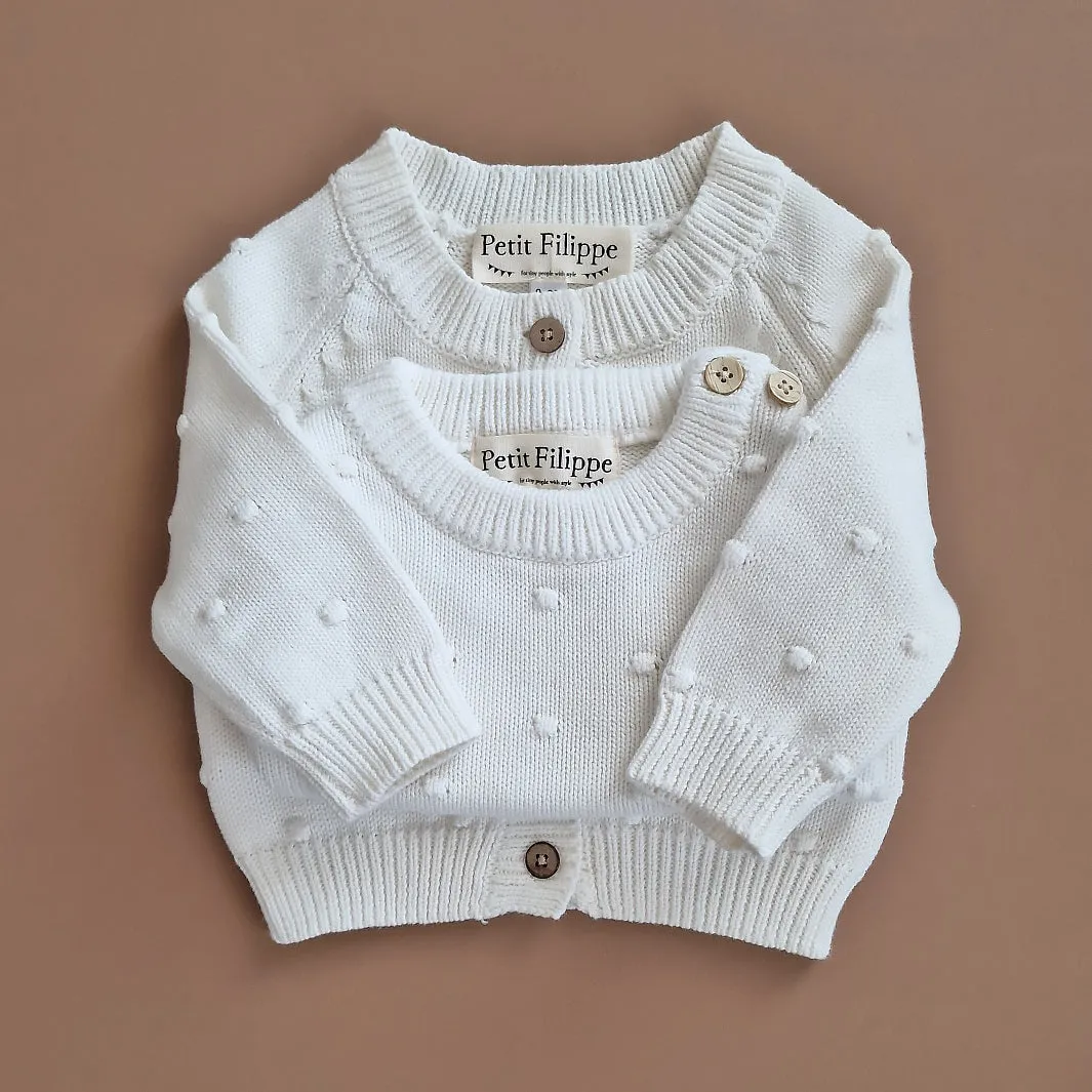 Dotted Cardigan - Cotton - Ivory