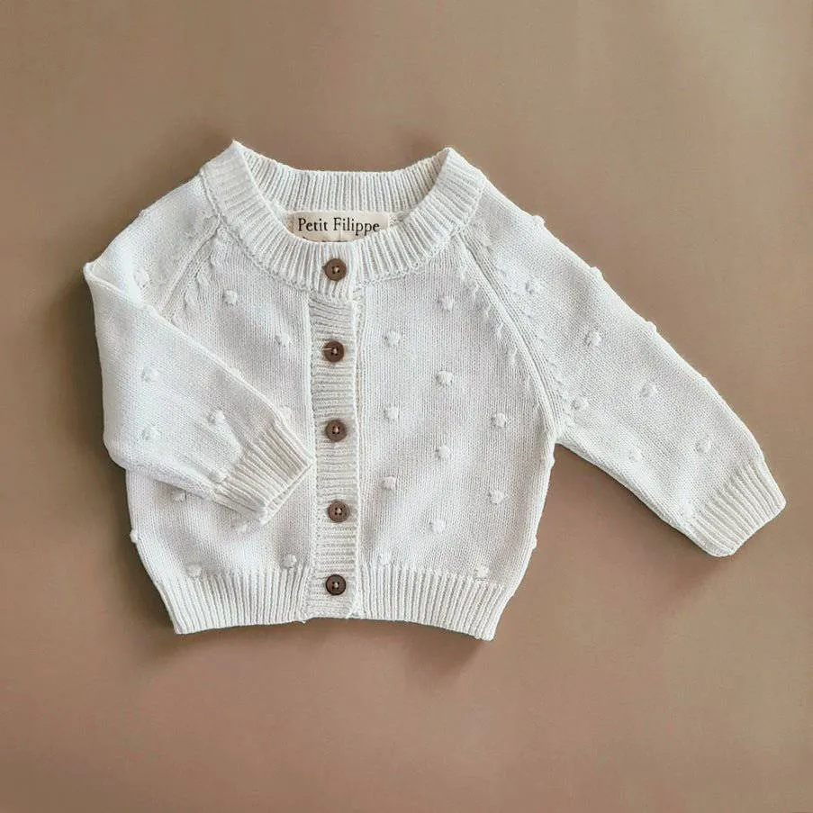 Dotted Cardigan - Cotton - Ivory