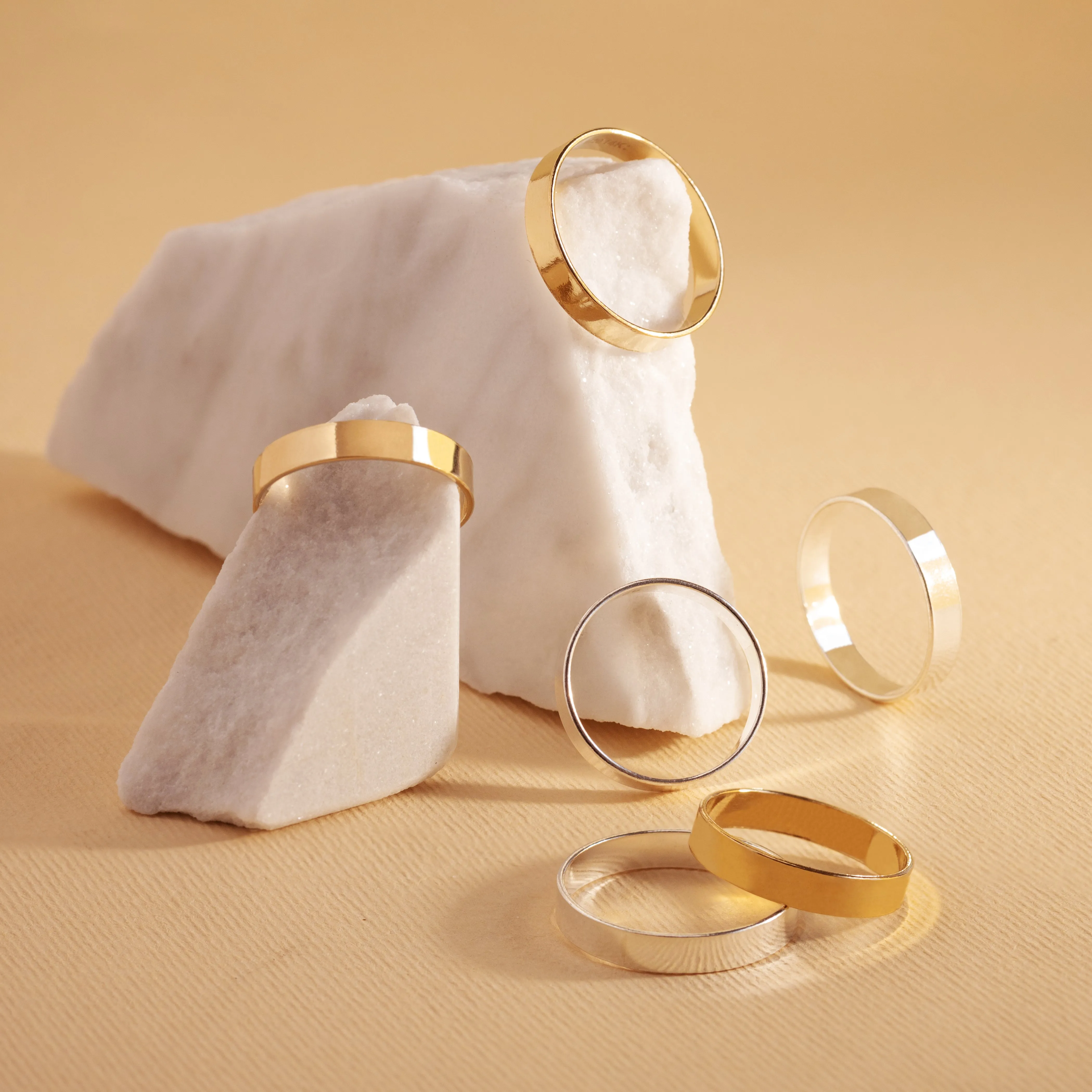 Editor Flat Silver Stack Ring