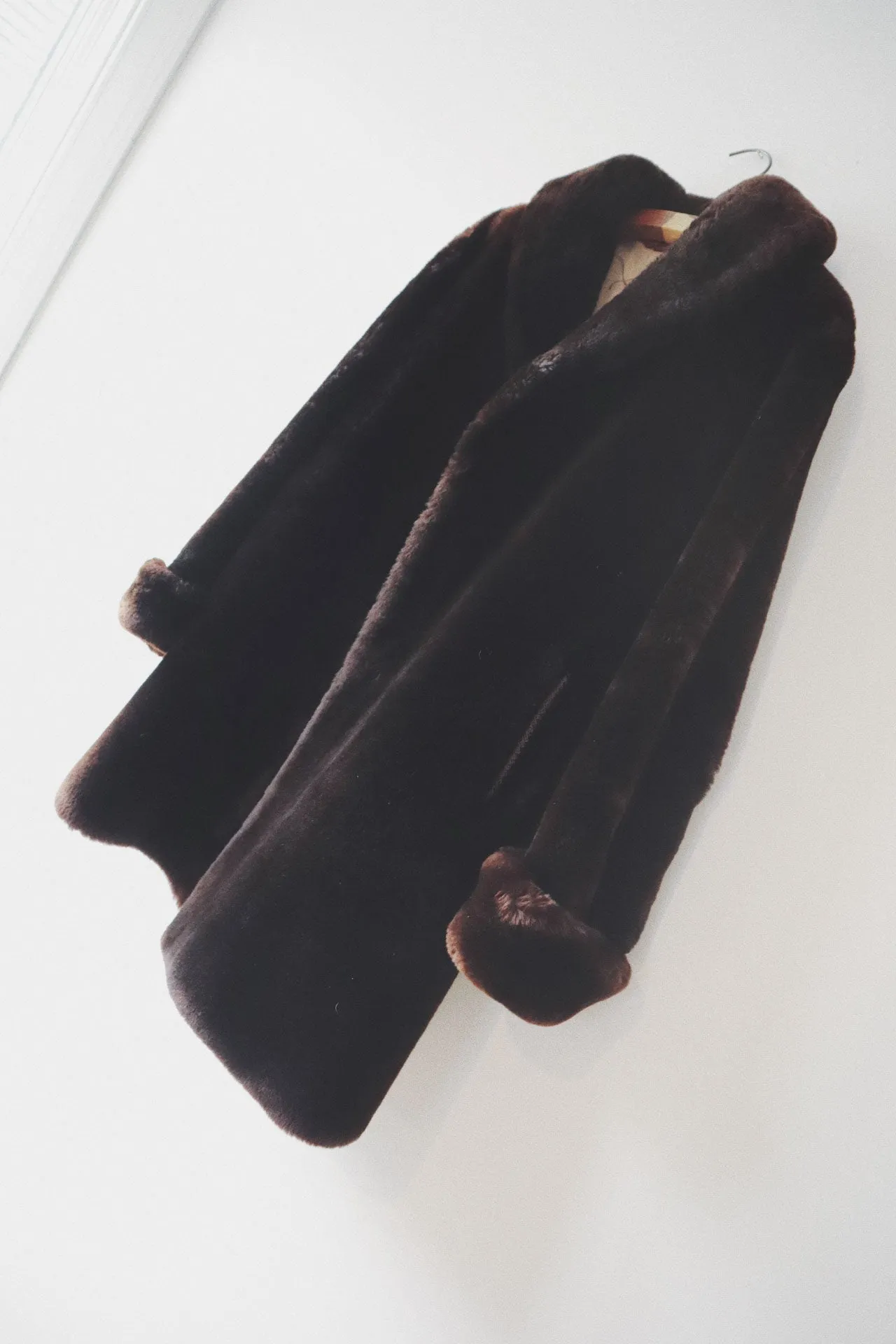 Faux Fur Coat, Deep Chocolate