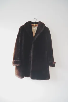 Faux Fur Coat, Deep Chocolate