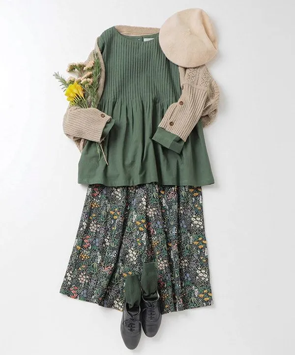 Flower garden print cotton call scarf 24W044