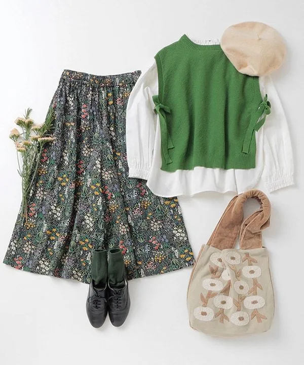 Flower garden print cotton call scarf 24W044
