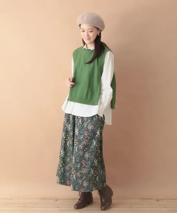 Flower garden print cotton call scarf 24W044