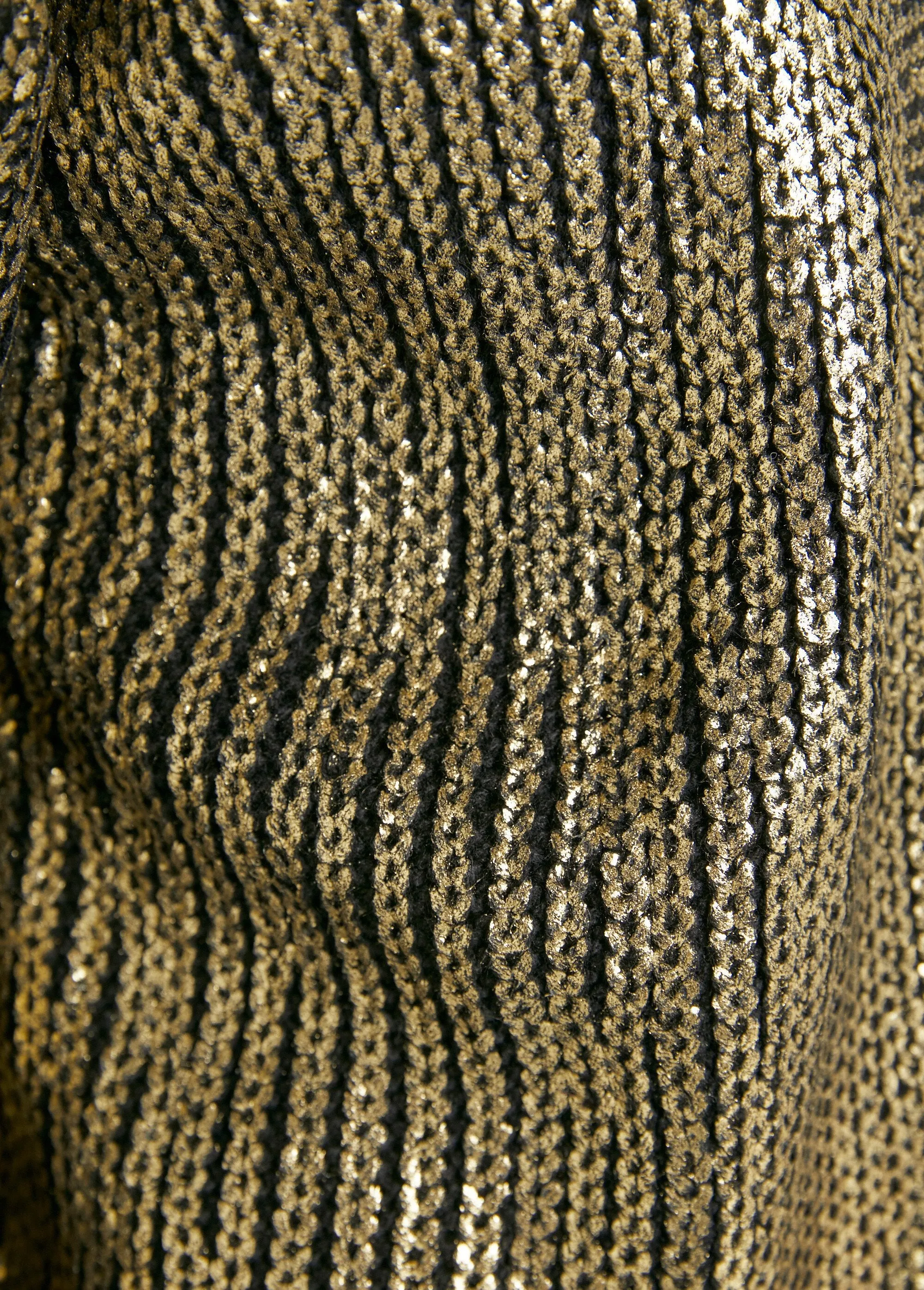 Gilet long maille effet métallisé