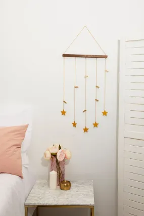 Gold Dangling Stars Photo Hanger With Mini Pegs