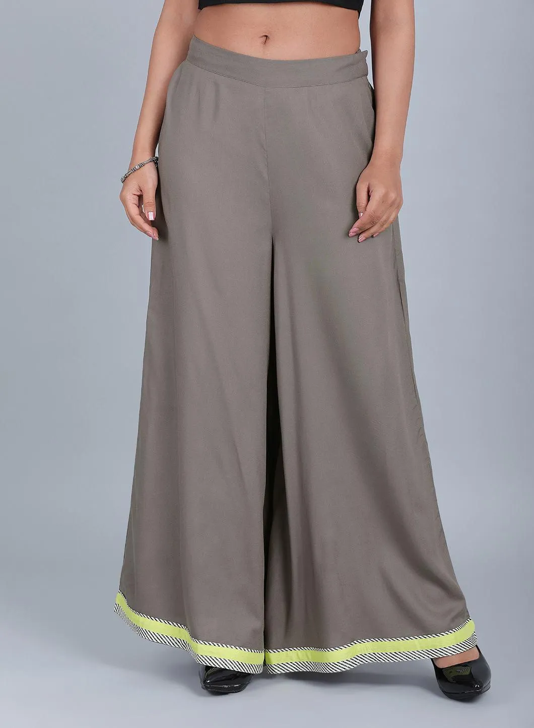 Grey Flared Pants