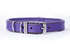Hand Made Leather Dog Collar - Classic Purple (Slimfit)- On Sale