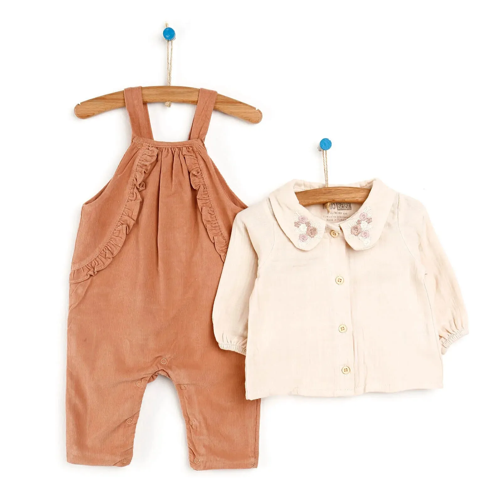 HelloBaby Overall Shorts-Sweatshirt - Mink