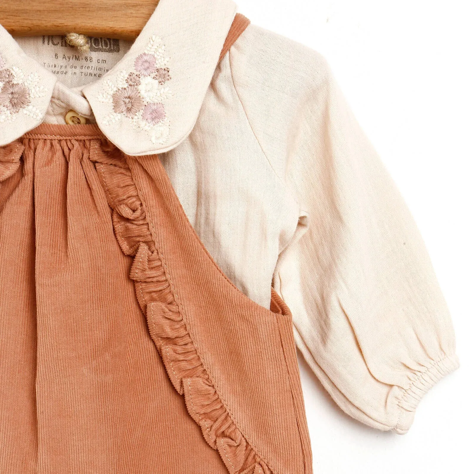 HelloBaby Overall Shorts-Sweatshirt - Mink