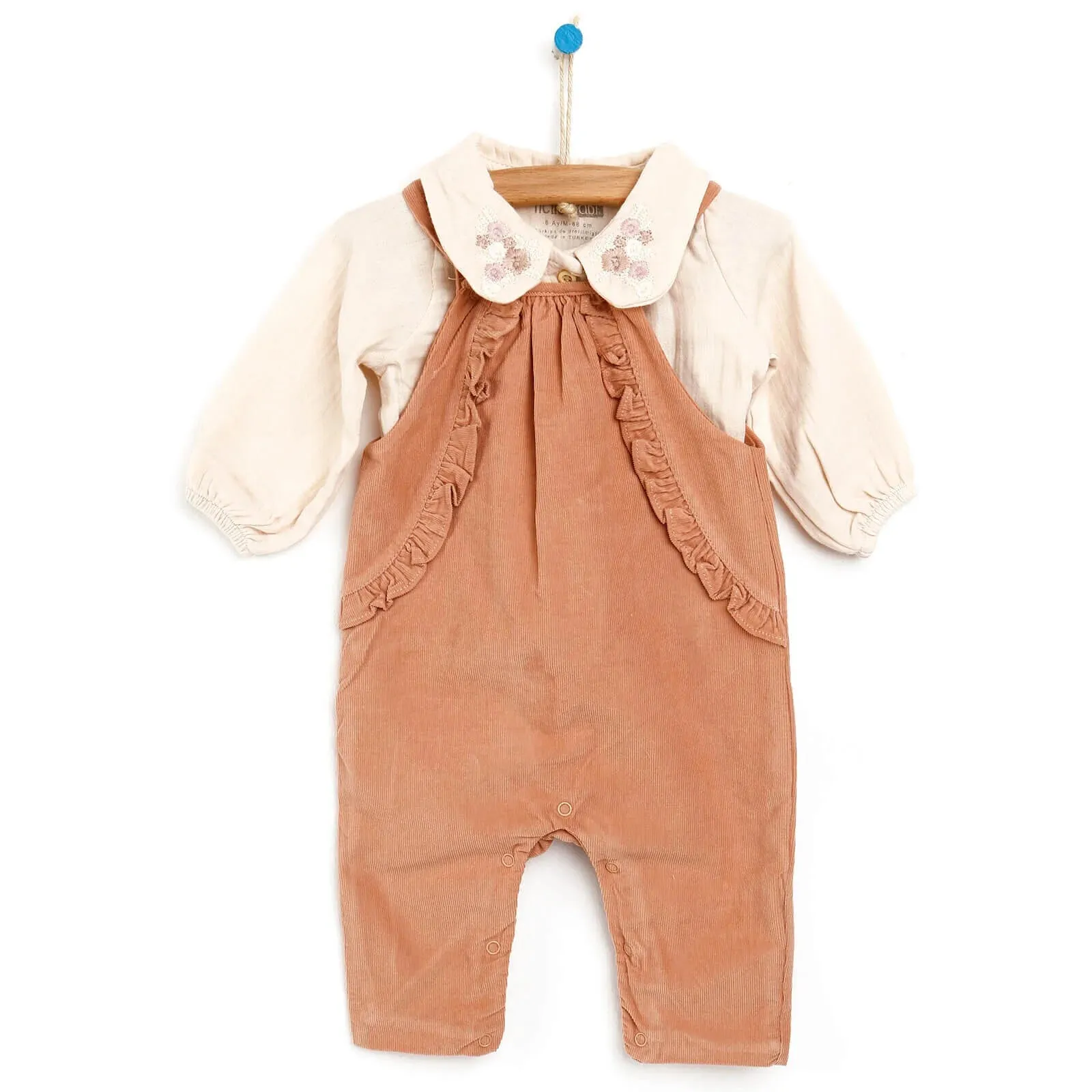 HelloBaby Overall Shorts-Sweatshirt - Mink