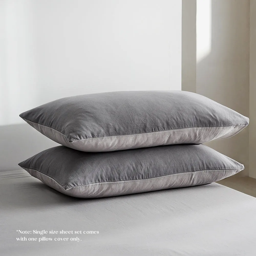 Hypoallergenic Cotton Sheet Set, Grey Double - Cosy Club