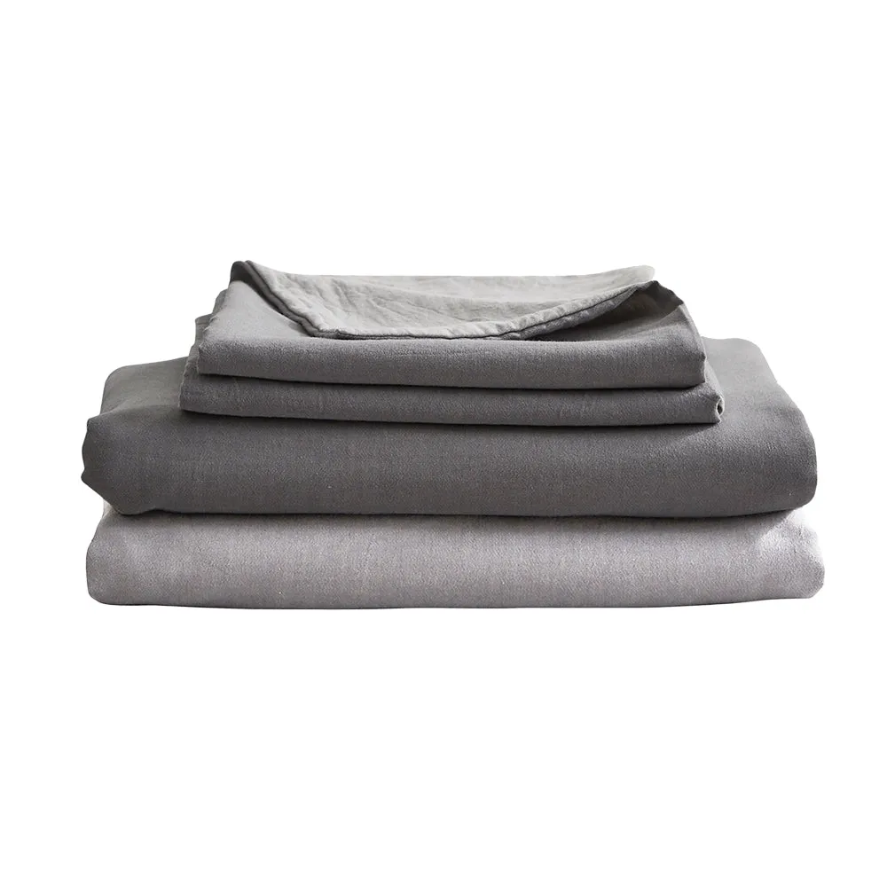 Hypoallergenic Cotton Sheet Set, Grey Double - Cosy Club