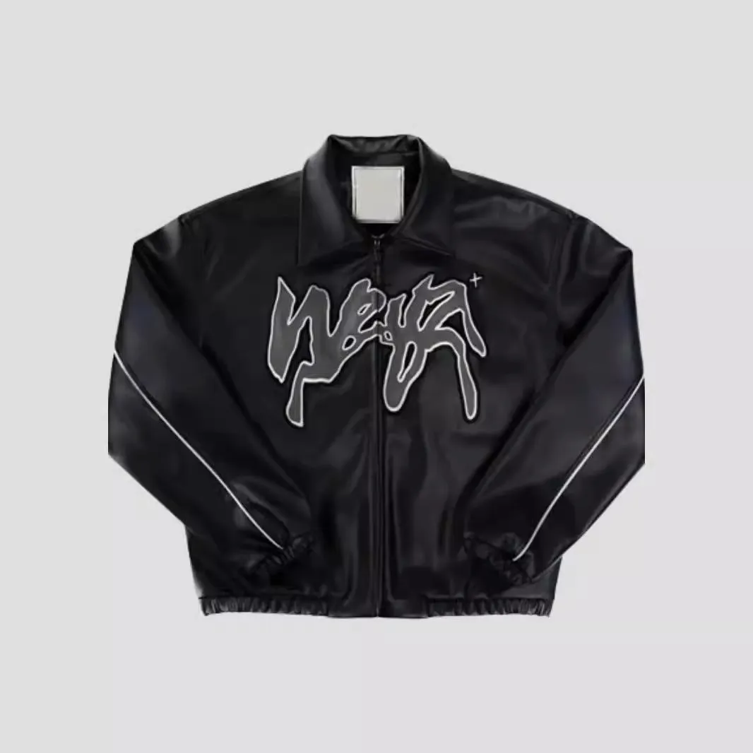 Jinquedai men’s fashion National Fashion Autumn and Winter Vibe Fan Car Leather Jacket Men's American Hiphop Winter Coat Fashion