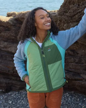 Lara Quilted Jacket - Faded Denim/Stem Green