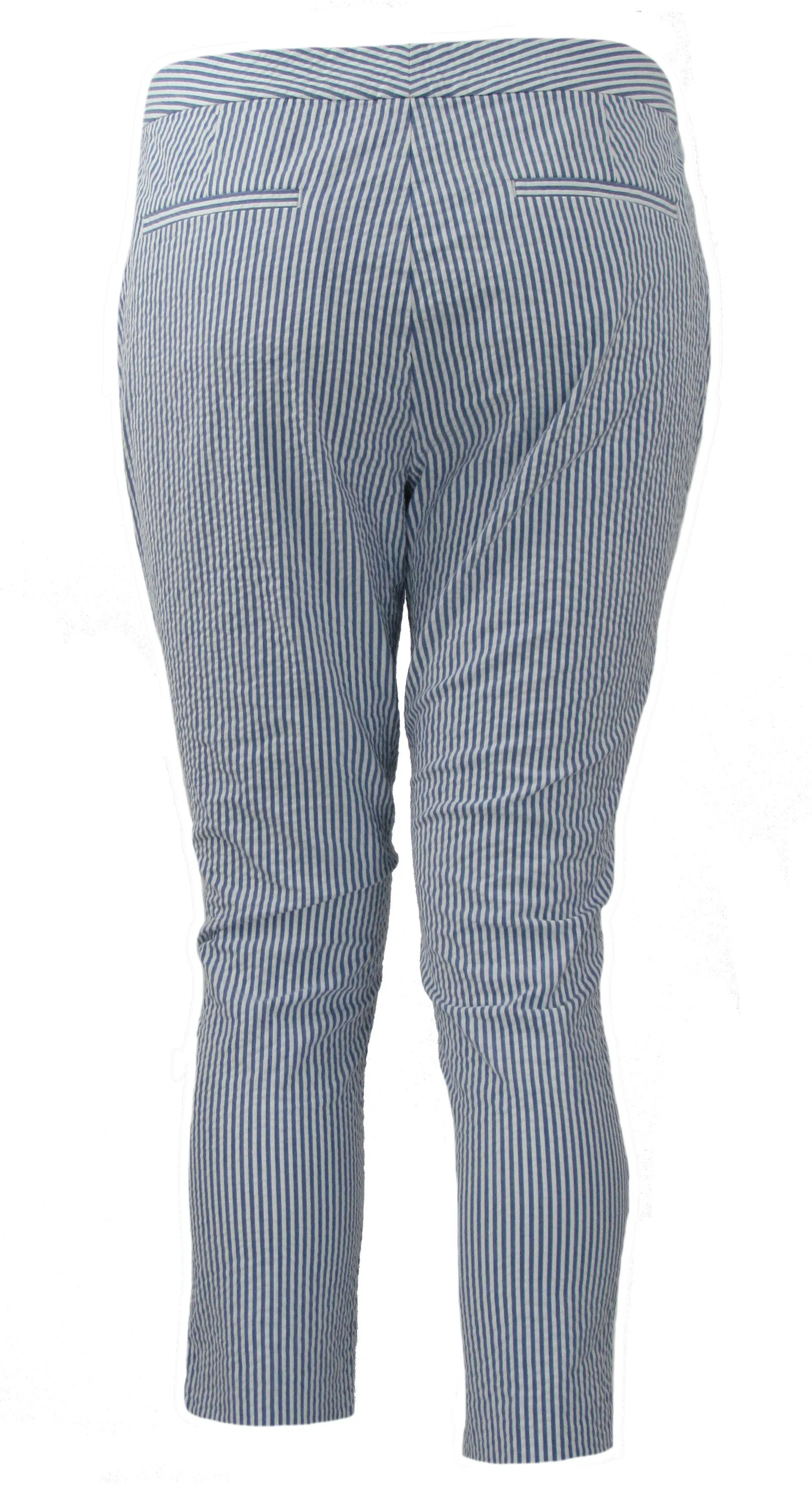Lauren Ralph Lauren Seersucker Stripe Casual Crop Pants Blue White Size 12P