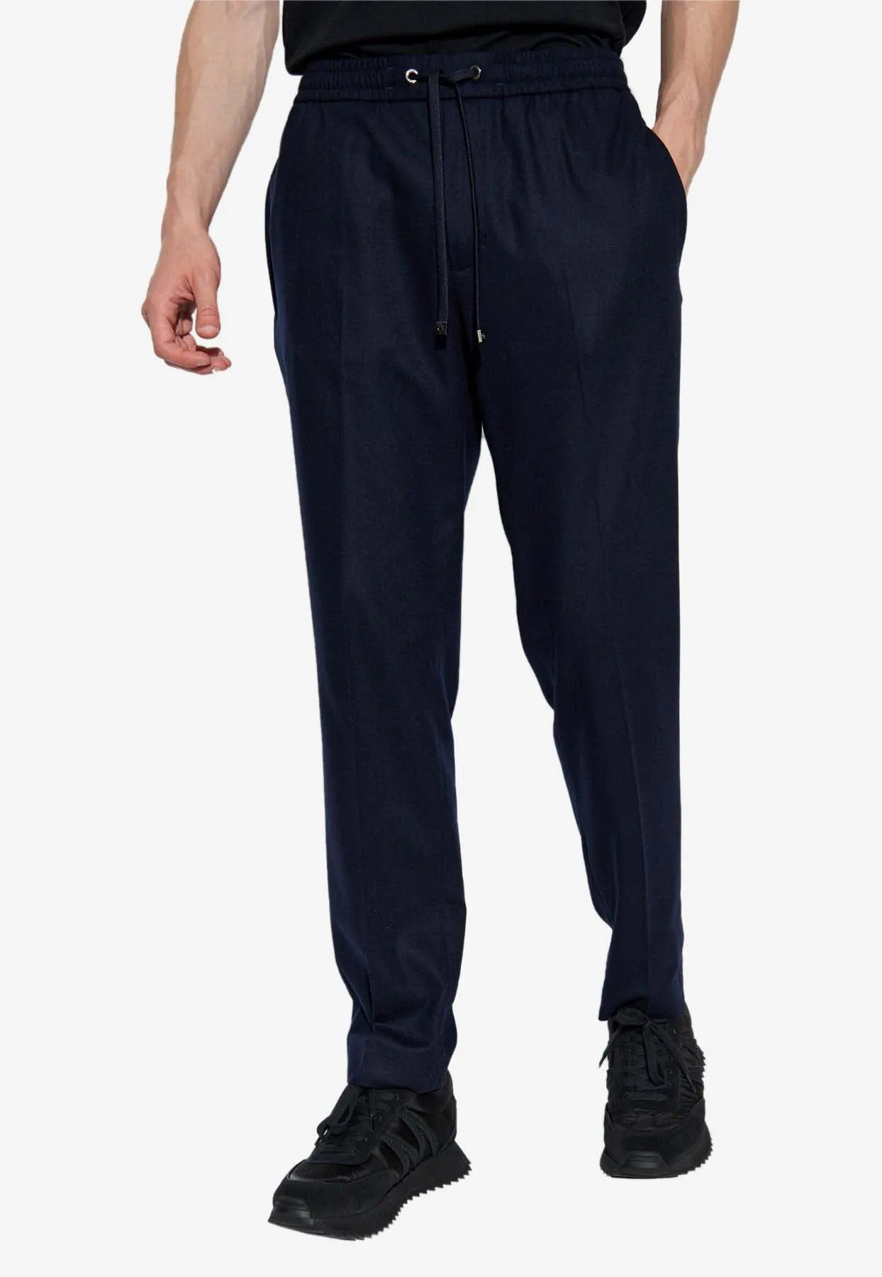 Logo Patch Drawstring Track Pants