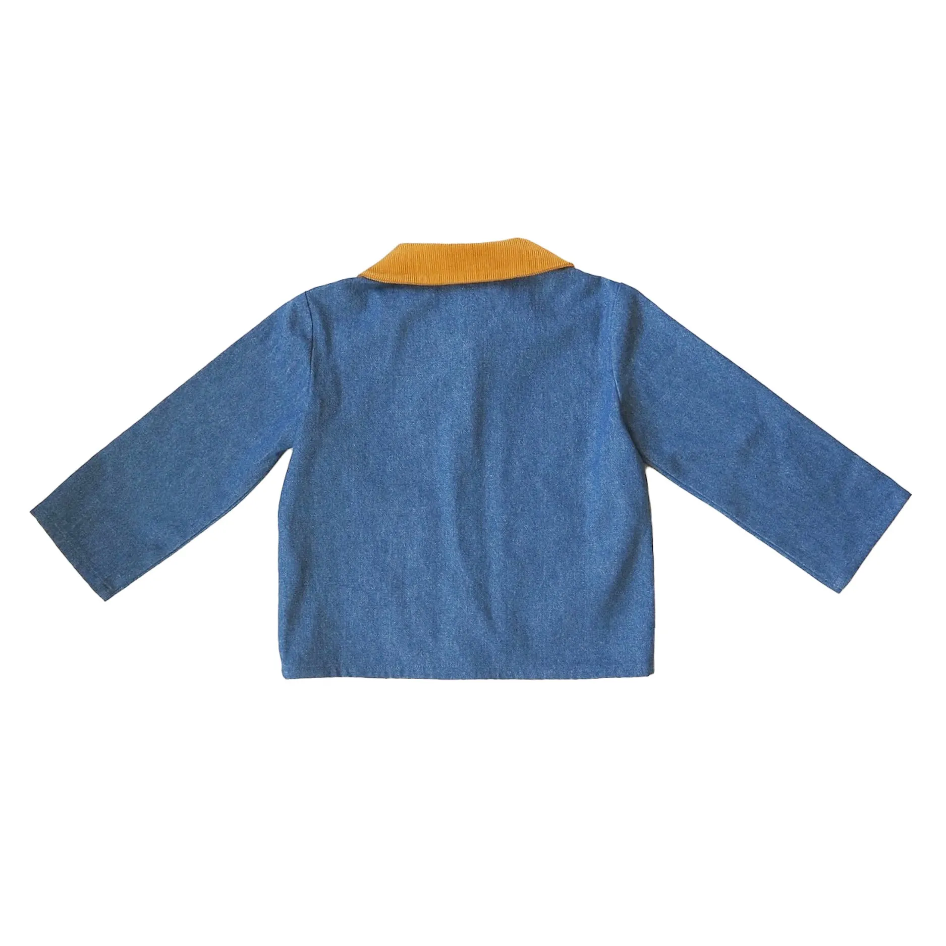 lucy overshirt, medium blue denim with corduroy collar
