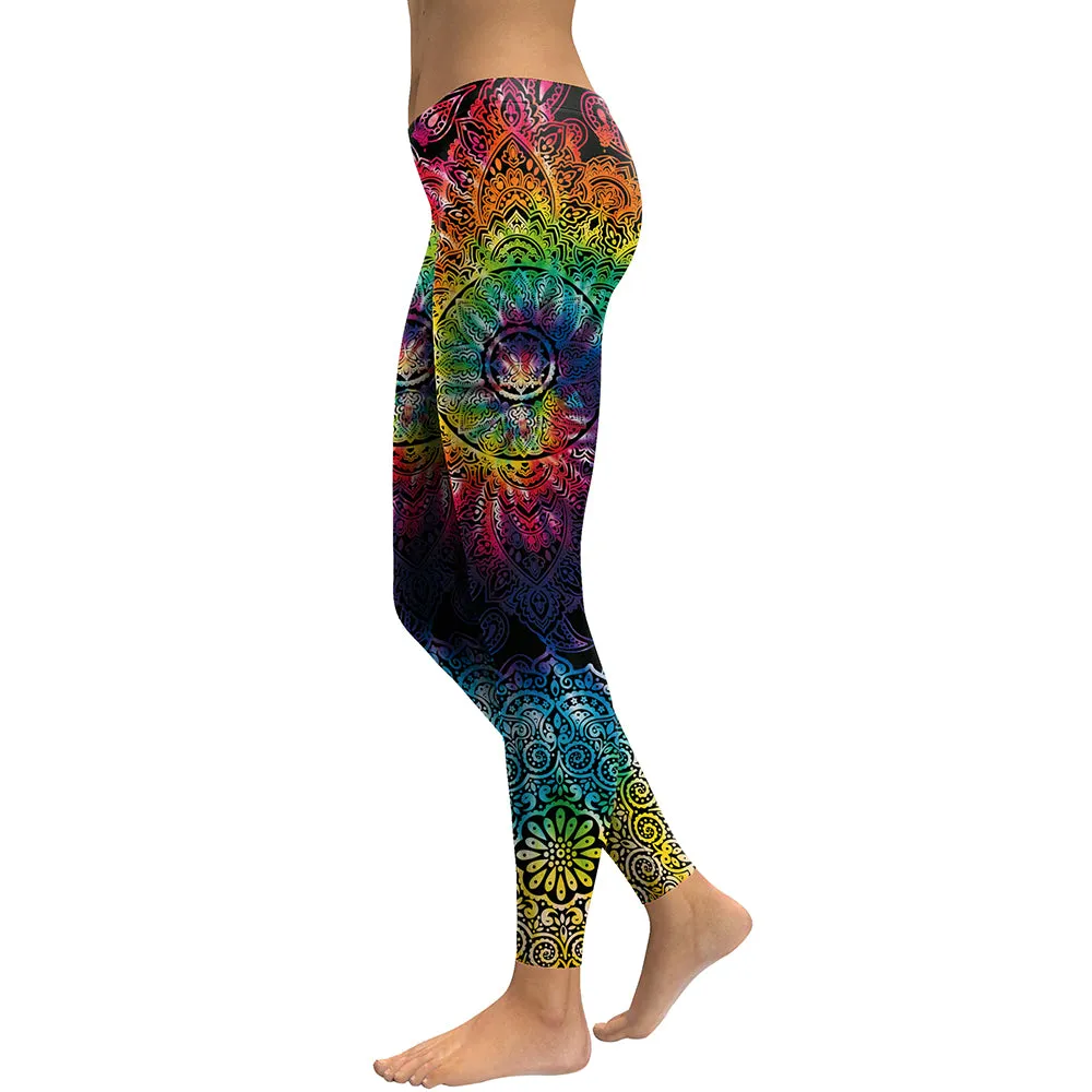 Mandala Flower 3D Printed Leggings