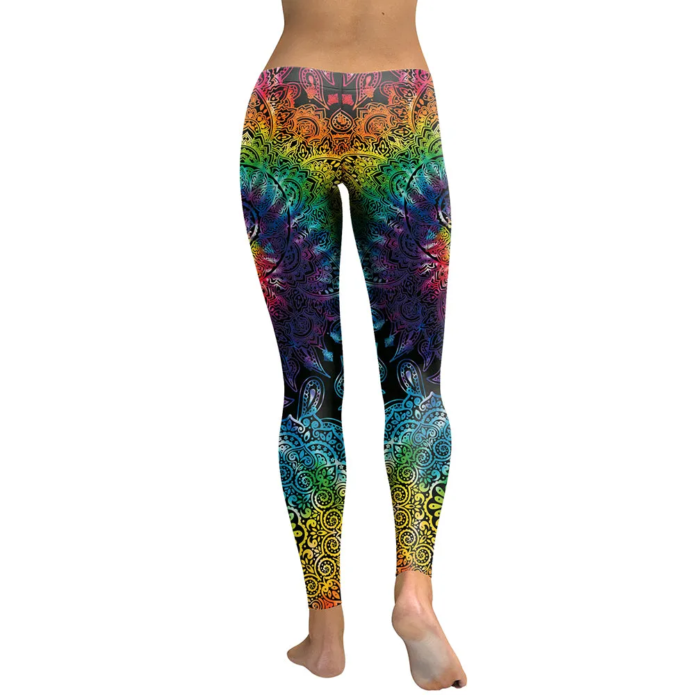 Mandala Flower 3D Printed Leggings