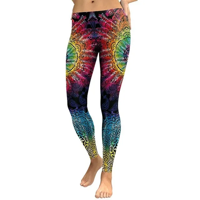 Mandala Flower 3D Printed Leggings
